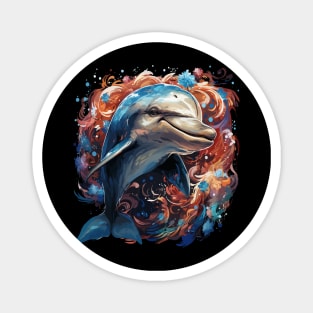 Patriotic Dolphin Magnet